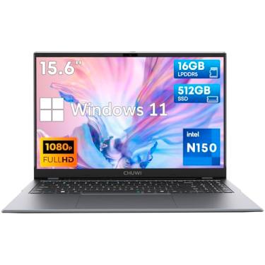 Imagem de CHUWI Notebook GemiBook Plus de 15,6 polegadas, Intel N150 (Beats N100/N97/N95), 16 GB LPDDR5 512 GB SSD, laptops Windows 11 para estudantes de negócios, 2K IPS FHD, 4K HDMI, WiFi 6, BT5.2