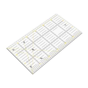 Imagem de Fancyes Régua Retangular Acrílica para Quilting, Régua de Costura para Desenho