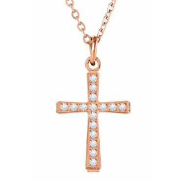 Imagem de Milreason Colar de cruz de ouro para mulheres, colar de diamante para mulheres, pingente de zircônia cúbica cintilante, pingente de cruz banhado a ouro 18K, joia religiosa com diamante, presente de