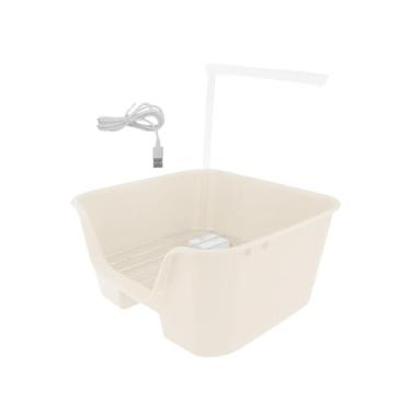 Imagem de MotiveTech Chuveiro automático para pássaros, banheira para papagaios, baixo ruído, fácil instalação, chuveiro USB para papagaios com bomba para periquitos e, Bege