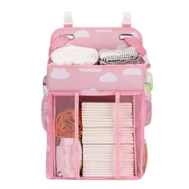 Imagem de Organizador De Fraldas Para Berço - Organizador Infantil Estável Com Múltiplos Bolsos E Grande Capacidade,Empilhador Fraldas Mesa Mudança Quarto Bebé | Para Armazenamento Parque Parede Porta Biberões