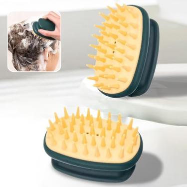 Imagem de 2 peças reutilizáveis de limpeza de couro cabeludo, escovas de banho, material de silicone, para limpeza, esfoliante, massagem, esfoliante facial para mulheres e homens, verde