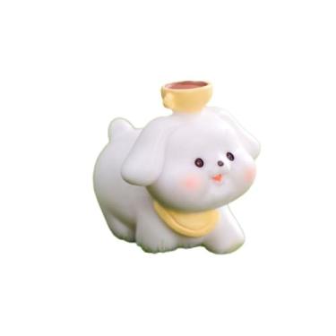 Imagem de Estatuetas em miniatura para cães, cafeteria, criativo, enfeite de cachorro de fada, mini estatueta de animais