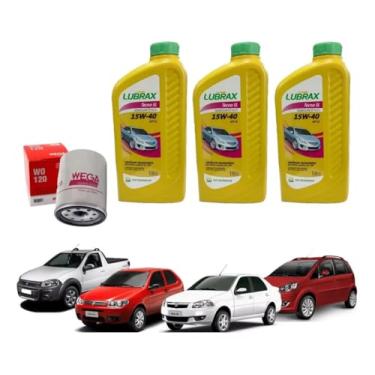 Imagem de Kit Troca De Óleo 15w40 + Filtro Palio Siena Strada Uno Fire