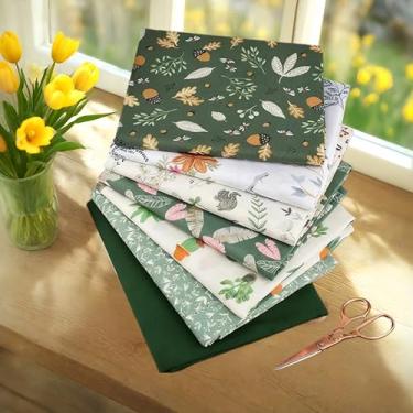 Imagem de 7 peças de tecido de algodão com padrão de Natal - quadrados de tecido de padrão diferente, suprimentos de artesanato de costura de algodão DIY, Quilting Fabri-c, DIY, 25 * 25 cm