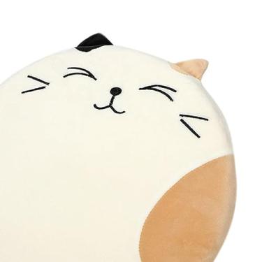 Imagem de Zerodis Tapete Futon de Desenho Animado, Almofada Respirável de Poliuretano, Formato Redondo, 40x40 Cm, Ideal para Sala de Estar e Quarto, Material de Escritório (Branco)