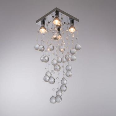 Imagem de Lustre Para Sala, Quarto, Hall, Em Cristal K9 Base 20x20