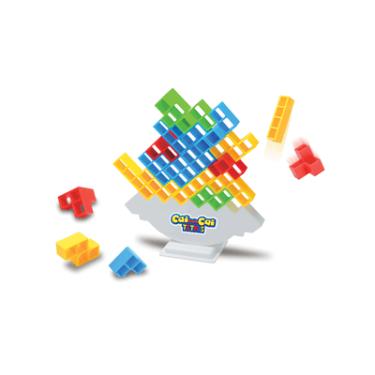 Imagem de Jogo Cai Não Cai Tetris Estrela Colorido Estratégia e Equilíbrio 22 Cartas 16 Peças +6...