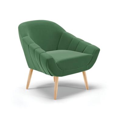 Imagem de Poltrona Giovana Veludo Natural Verde