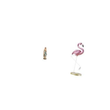 Imagem de Fenteer Estátua de Resina Da Virgem Maria com Flamingo, Escultura de Joaninha, Obra de Arte Decorativa, Estatueta de Arte Moderna para Escritório, Carro, Casa