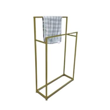 Imagem de porta-toalhas Multifuncional piso-pé banheiro toalheiro de cabeceira roupas cabide moderno piscina toalha secagem rack(Gold,Médio)