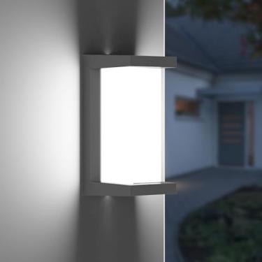 Imagem de Arandela de Parede Externa LED (preto, 125 * 125 * 260mm, Branco Frio)