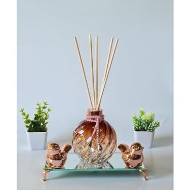 Imagem de Kit Sala, Difusor, Aromatizador De Ambiente, bandeja com pezinho(Citrino/Rosê)