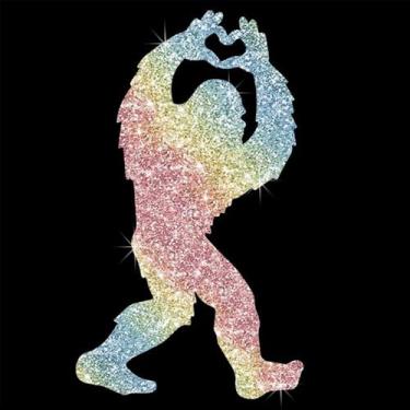 Imagem de Adesivo decalque brilhante de PVC com glitter de gorila de pé grande para carros, laptops, motocicletas, parede, janela, bagagem, capa de arranhão, porta, multisuperfície (colorido)