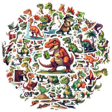 Imagem de 70 peças Dinossauro Arco-íris Música Esportes Natureza Vibrante Brincalhão Bonito Humorístico Interativo para Notebook Bagagem Celular Copo Mala Geladeira Telefone Bagagem Laptop Guitarra Carro