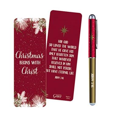 Imagem de Christmas Begins with Christ Gifts Conjunto de caneta Christmas Begins with Christ com marcador de livro