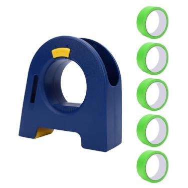 Imagem de ZJchao Dispensador de Fita Adesiva, Aplicador de Fita Manual de 35 Mm de Largura e 5 Rolos Adesivos Verdes Fitas Portáteis para Cortador de Fita Distribuidores de Fita para Pintores