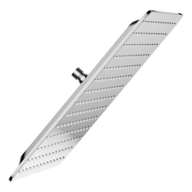 Imagem de Chuveiro de chuva, cabeça de chuveiro quadrada de 8 polegadas, taxa de fluxo de 1,8 GPM, chuveiro de chuva (Chrome, 16 polegadas)