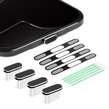 Imagem de Plugue de poeira USB C, capa de porta USB C tipo C capa de plugue de porta de carregamento capa de alto-falante, acessórios para iPhone Air (preto, para iPhone Air)