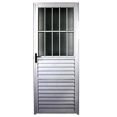 Imagem de Porta com Postigo 2,10 x 0,80 Esquerda Alumínio - JANELLOT