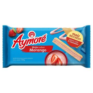 Imagem de Biscoito Aymoré Wafer Sabor Morango com 105g