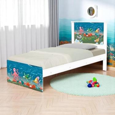 Imagem de Cama Juvenil Zap Com Cabeceira Fundo Do Mar