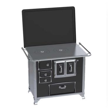 Imagem de Fogão A Lenha N° 02 Sec Xviii Gii Preto Gab. Chapa Ferro Fundido Saída Direita C/ Tampa - Venax