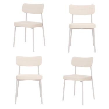 Imagem de Cadeira Mynna Fixa C/4 Pes 525 X 470 X 790 Mm C/4 Um Pés Brancos. Corriente Palha Corriente Palha