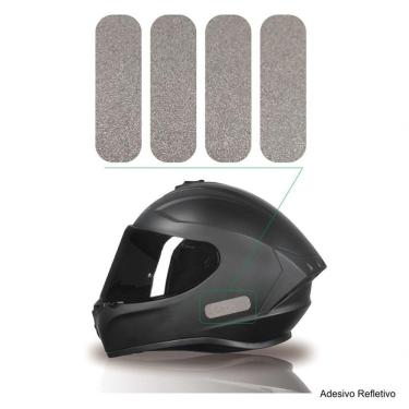 Imagem de Kit Adesivo Capacete Refletivo Moto Axxis Ls2 Agv Ebf Prata