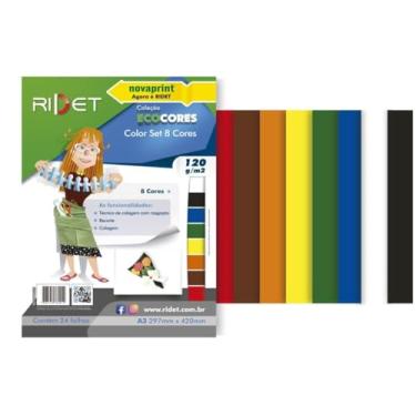 Imagem de Ridet - Bloco para Desenho, Color Set, A3 8 Cores, 120g, 24 Folhas, Novaprint/Ridet