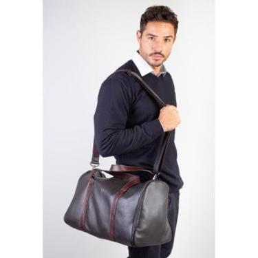 Imagem de Mala de bordo em couro para viagem Mateus-Masculino
