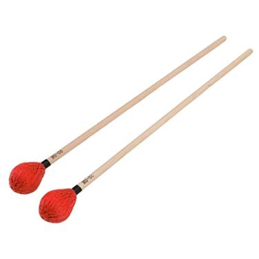 Imagem de RiToEasysports Marretas de Marimba Médias e Duras Premium Com Cabeça de Fio Resistente Ao Desgaste, Cabo de Bordo Confortável, Adequado para Iniciantes e Profissionais, 2 Peças (Vermelho)
