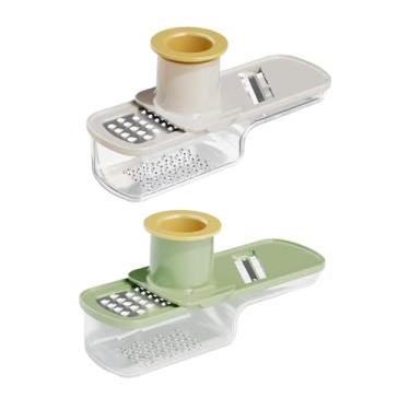 Imagem de Ｂｅｓｇａ Ralador de alho e gengibre (2 peças) - Fatiador de alho multifuncional com cabo ergonômico - Picador manual para wasabi, batata e legumes.