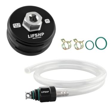 Imagem de LIFSHP Chave de filtro de óleo de 64 mm e conjunto de ferramentas de drenagem de tubo espesso para Toyota e Lexus 2.0L - ferramentas de troca de óleo de motores de 5,7 L - preto