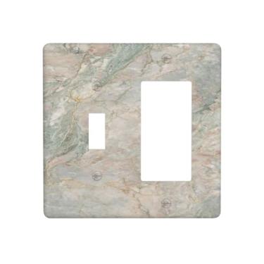 Imagem de DBWGUO Capas de tomada decorativas modernas turquesa rosa mármore grão 2 placas de parede interruptor único interruptor 1 interruptor de luz basculante capas de placa frontal para quarto, cozinha