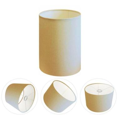 Imagem de Cúpula Abajur E Luminária Cilíndrica Vivare Cp-7006 ø18x25cm - Bocal Nacional Algodão-crú