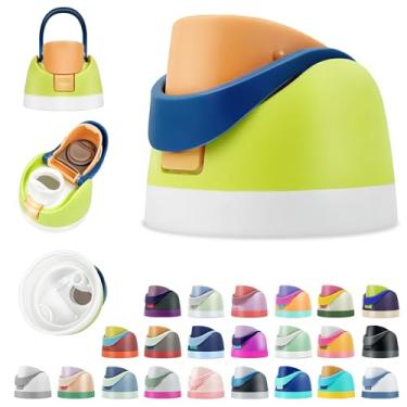 Imagem de BydGxy Tampas de substituição para garrafa de água Owala 680 g/947 g/1,134 g – tampa flip top à prova de vazamento com palha, opções de cores fofas como algodão doce (céu menta)