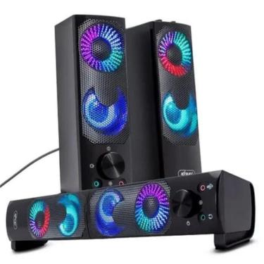 Imagem de Caixa De Som Soundbar Subwoofer Para Pc e Notebook 12W Com Led Knup Kp6041-Unissex