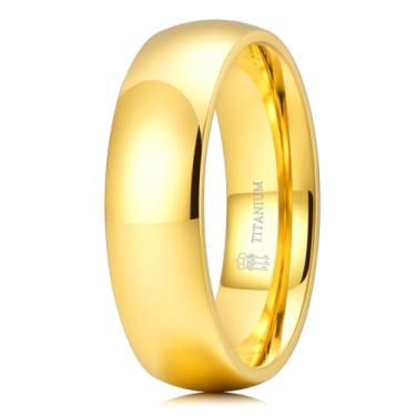 Imagem de THREE KEYS JEWELRY Aliança de noivado de 2 mm, 4 mm, 6 mm, 8 mm, preto, azul, ouro rosa, básico, de titânio polido, para homens e mulheres, ajuste confortável, simples, unissex, Titânio, Sem pedra