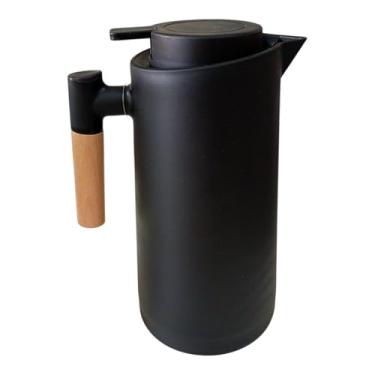 Imagem de Garrafa Térmica de Café 1 Litro Cabo de Madeira Nórdica (preta)