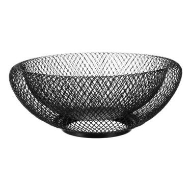 Imagem de Fruteira Mesa Cesta De Frutas Aramado Metalizado Preto