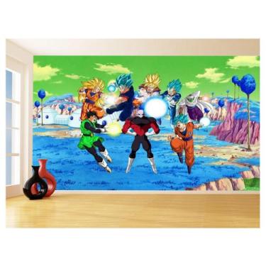 Imagem de Papel De Parede Dragon Ball Goku Vegeta Anime 3,5M Dbz404 - Você Decor