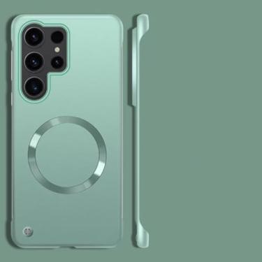 Imagem de Capa magnética ultrafina sem moldura em PC para Samsung S25 Ultra S24 Plus S23 FE S22 FE S24 Ultra, capa metálica fosca para celular (para S24 Plus/Verde)