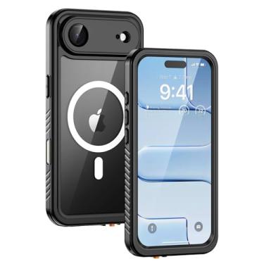 Imagem de Lanhiem Capa magnética à prova d'água para iPhone 17 Air, protetor de tela embutido e proteção de câmera, [compatível com MagSafe] Capa de celular resistente à prova de poeira de corpo inteiro de 16