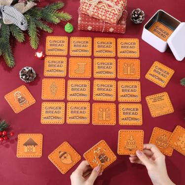 Imagem de Soulchen 42 Pcs Christmas Memory Matching Game Christmas Theme Playing Cards with Metal Box Educational Concentration Memory Cards for Xmas Holiday Party Family Games Coworkers Gifts(Gingerbread)