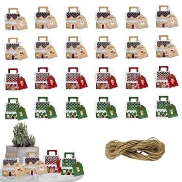 Imagem de Rrlihjgu Caixas de Guloseimas de Natal,24 Peças Suporte Para Bolos e Muffins | Embalagens para Guloseimas de Festa de Inverno e Natal,Recipientes para Biscoitos Doces Chocolates