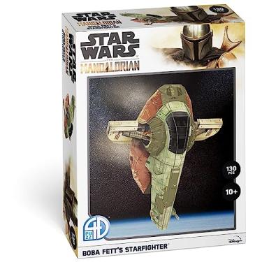 Imagem de Construção 4D, Star Wars Mandalorian Boba Fett's Starfighter, kit de modelo de papel 3D, kit de modelo de 130 peças para adolescentes e adultos, a partir de 10 anos