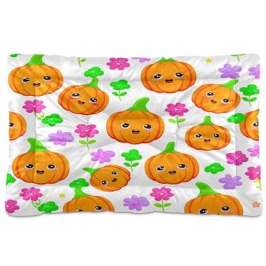 Imagem de SEHANY Cama de Halloween Pumpkins para cães e gatos com fundo antiderrapante, cama de canil, colchão macio para animais de estimação, lavável para cães pequenos, médios e grandes, gatos, 61 x 45 cm