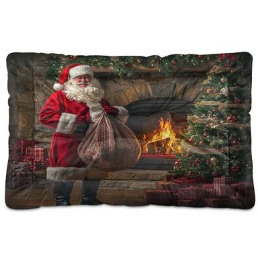 Imagem de SEHANY Cama de Natal para cães e gatos com fundo antiderrapante, cama de canil, colchão macio para animais de estimação, lavável, para cães pequenos, médios e grandes, gatos, 91 x 61 cm