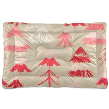 Imagem de SEHANY Cama de árvore de Natal em aquarela para cães e gatos com fundo antiderrapante, caixa de canil, colchão macio para animais de estimação, lavável para cães pequenos, médios e grandes, gatos, 61